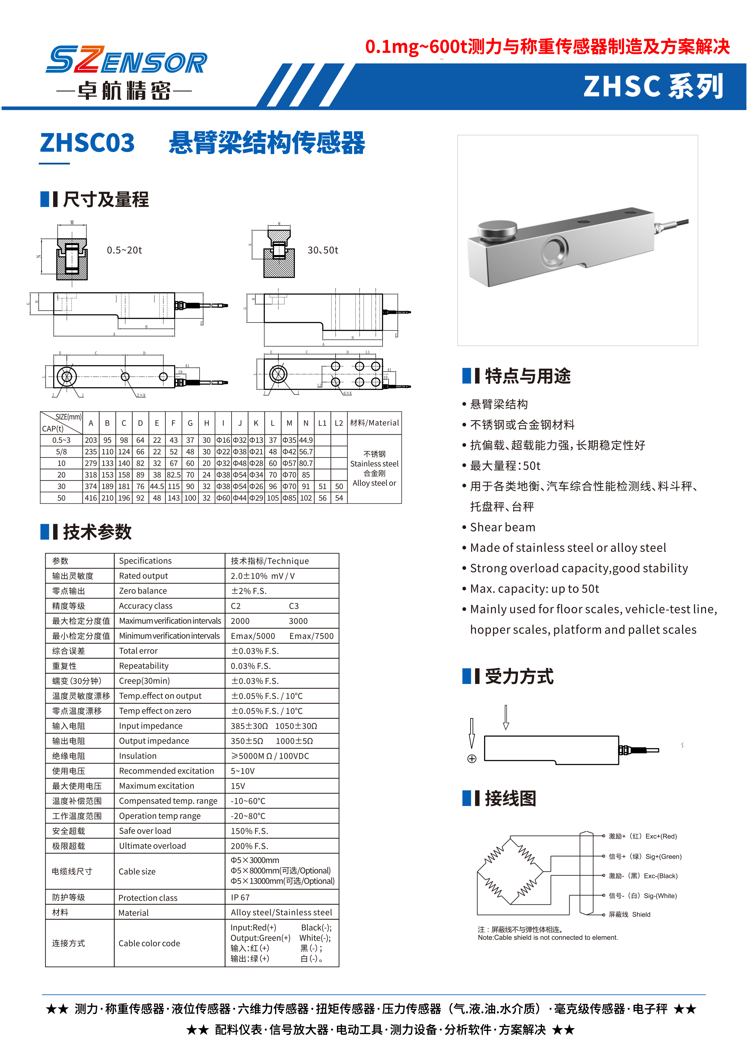 懸臂梁結(jié)構(gòu)傳感器 ZHSC03